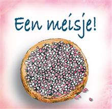 vierkante kaart geboorte beschuit   een meisje