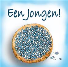 vierkante kaart geboorte beschuit   een jongen