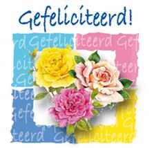 vierkante kaart rozen  Gefeliciteerd !