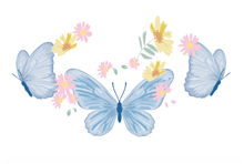 wenskaart Blauwe vlinders