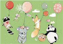 wenskaart dieren met ballon