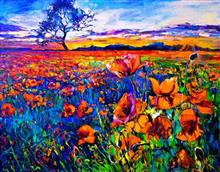 wenskaart Veld met bloemen