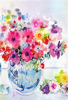 wenskaart Vaas met bloemen