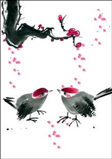 wenskaart twee vogels