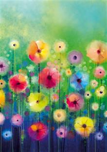 wenskaart bloemenveld