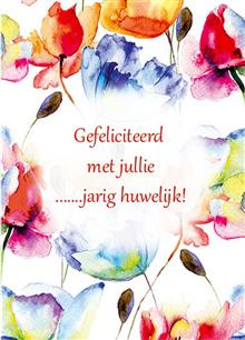 wenskaart bloemen  Gefeliciteerd ..... Huwelijk!