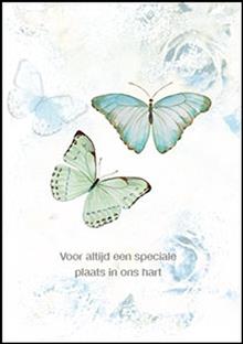 wenskaart condoleance vlinders  Voor altijd ....