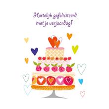 wenskaart hartelijk gefeliciteerd.. taart