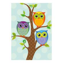 wenskaart Uilen op een boom