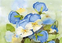 wenskaart blauwe violen
