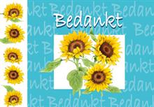 wenskaart zonnebloemen bedankt