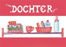 wenskaart roze dochter geboorte