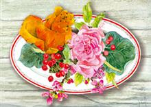 wenskaart bord bloemen