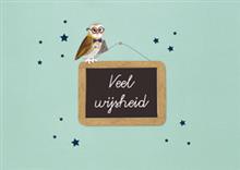 wenskaart schoolbord Veel wijsheid