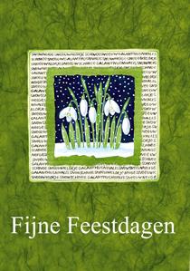 wenskaart sneeuwklokjes  fijne feestdagen