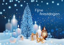 wenskaart Kerstboom en kaars