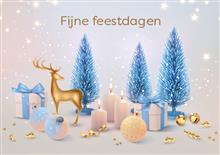 wenskaart Kerstboom en hertje