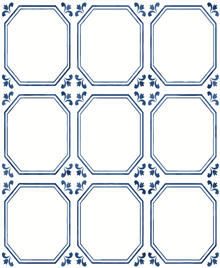 Etiket Blauw hoek 6x