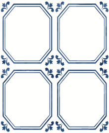 Etiket Blauw 4x hoek