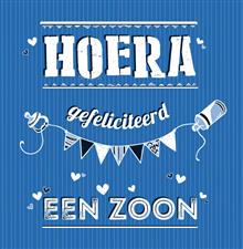 ansicht vierkant  Hoera een zoon  (4x)