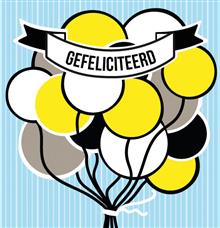 ansicht vierkant ballonnen  Gefeliciteerd  (4x