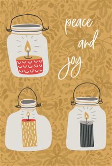 Kerst Ansichtkaart Peace and joy   (5x)