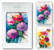 tasje 6/6 lentebloemen rose oranje geel (11074+11075)