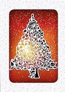 doosje 10/10 kerstboom rood goud (13015)