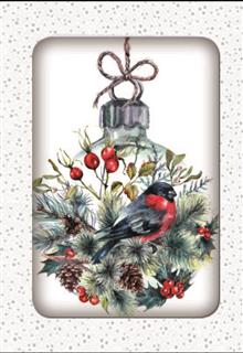 doosje 10/10 Kerstbal met vogel.(13037)
