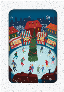 doosje 12/12 Schaatsers en boom