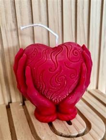 Eco koolzaad Hart met handen 8x5.5x8 cm