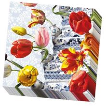 Servetten: Bloemstilleven met Tulpenvaas, Roman Reisinger