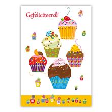 MCwenskaart cakecups   Gefeliciteerd