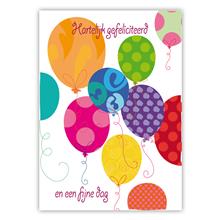 MCwenskaart ballonnen   Hartelijk gefeliciteer