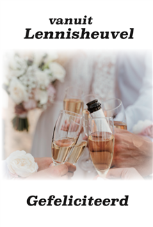 Gefeliciteerd met 2 champagne glazen