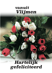 Hartelijk gefeliciteerd, rode en witte tulpen