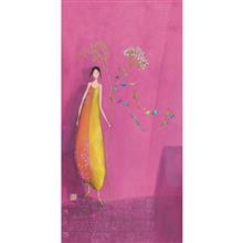 GB18760 Wenskrt+env rh (setv6) - Roze, vrouw met slinger