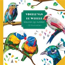 Vogels van de wereld. Kleuren op nummer