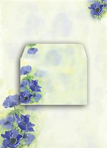 briefpapier A4 blauwe anemonen +51420
