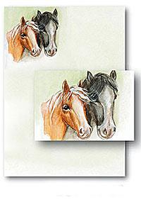 briefpapier A5 twee paardehoofden + 11667