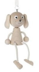 zitfiguur aan veer hond, hout