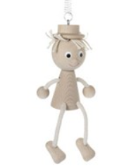 zitfiguur aan veer jongen, hout