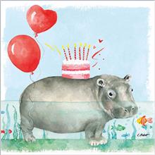 Servet 33x33 Happy Hippo
