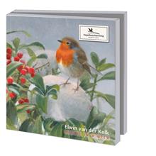 Kaartenmapje Robins in de winter - Vogelbescherming