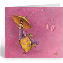 GB22661 Wenskrt+env vk (setv6) - Roze, gele parasol